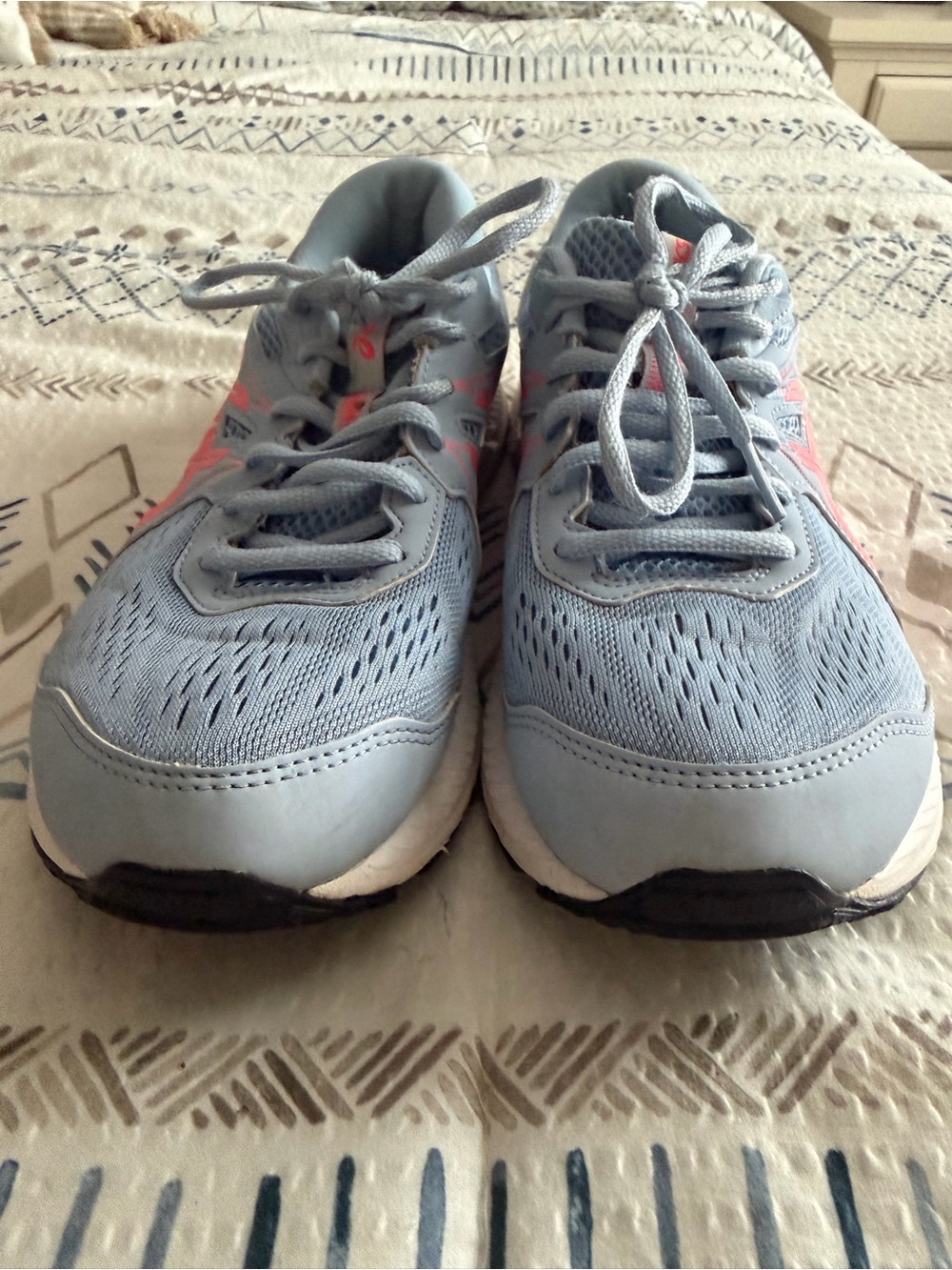ASICS Light Blue Women's Running Sneakers with Coral Logo - Picture 5 of 9